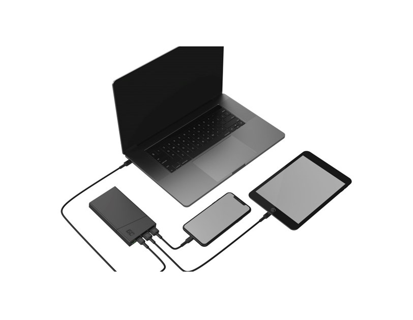 Green Cell Powerbank 10000mAh, USB-C (18W) & 2×USB-A