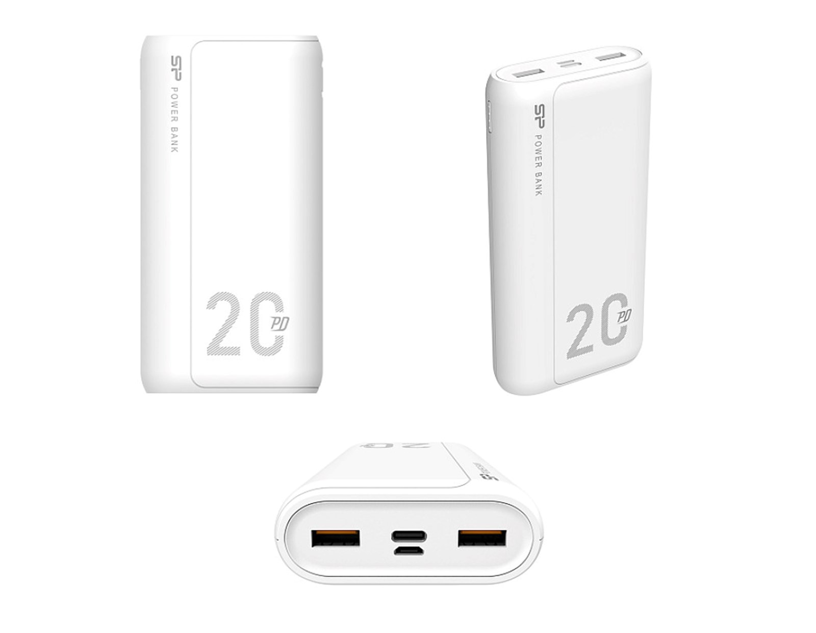 Silicon Power Powerbank QS15, 20000mAh, 18W, 2×USB-A/1×USB-C/Micro USB, bijeli