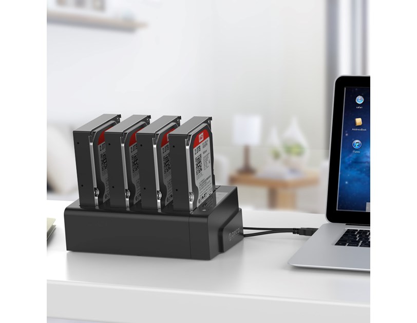 Orico Docking stanica 4×2.5"/3.5" SATA HDD, funkcija kloniranja, USB3.0 (ORICO-6648US3-C-V1-EU-BK-BP)