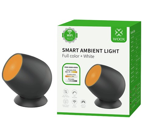 WOOX WiFi Smart LED ambijentalna stolna svijetiljka RGB+CCT, 2.2W, 210lm, 3000K-6000K, Amazon Alexa i Google Assistant (R5145)