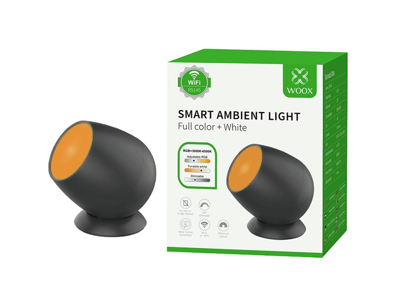 WOOX WiFi Smart LED ambijentalna stolna svijetiljka RGB+CCT, 2.2W, 210lm, 3000K-6000K, Amazon Alexa i Google Assistant (R5145)