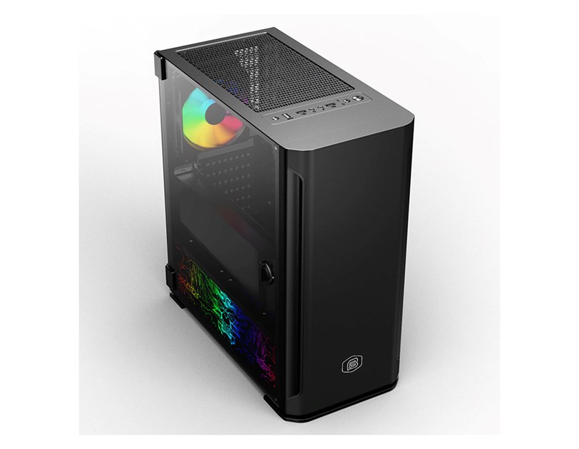 Bit Force GALAXY ATG-2 Midi Tower ARGB Gaming PC ATX kućište bez napajanja, crno