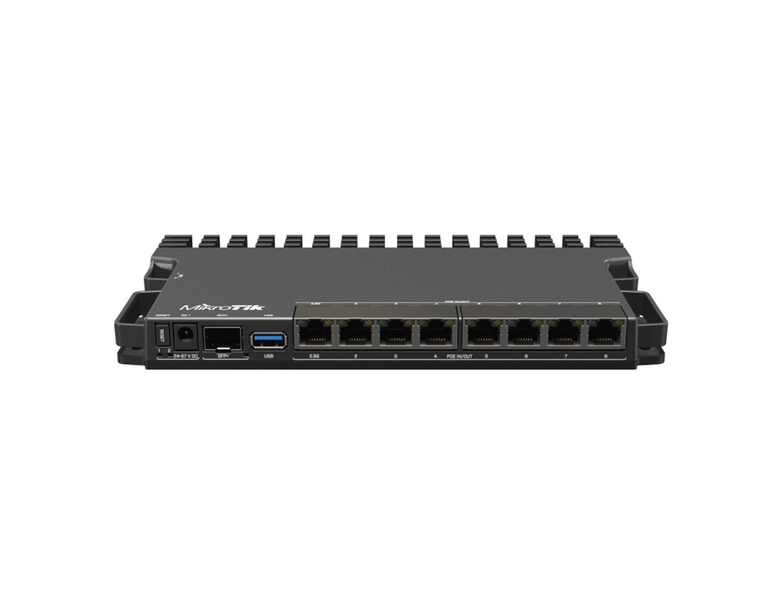 Mikrotik RouterBOARD RB5009UPr+S+IN, ARMv8 CPU, 1GB DDR4 RAM, 1GB NAND, 1×2.5Gbit LAN, 7×1Gbit LAN, 802.3af/at PoE-out/-in, 1xSFP+, RouterOS L5, metalno desktop kučište, PSU