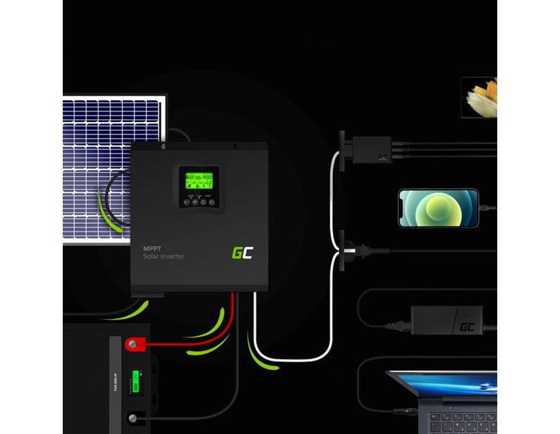 Green Cell Solarni inverter 24VDC 230VAC 3000VA/3000W Pure Sine Wave