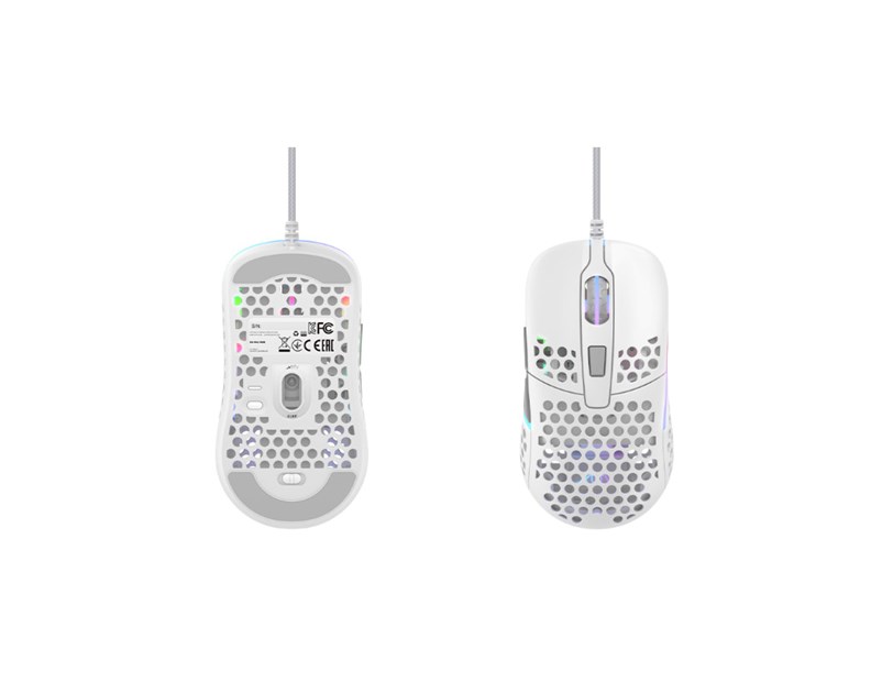 Cherry XTRFY M42 optički RGB igraći miš, 16000 cpi, USB, bijeli