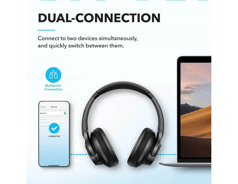 Anker Soundcore Q20i naglavne bežične Bluetooth 5, slušalice s mikrofonom, 60h, EQ, crne A3004G11