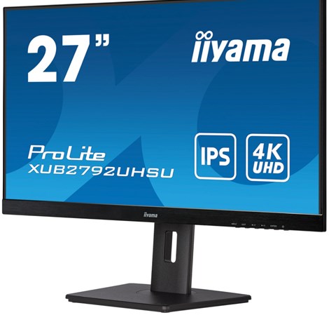 IIYAMA 27" XUB2792UHSU-B5 4K UHD (3840×2160) IPS, Pivot, 4ms, DVI/HDMI/DP, 2×USB3.2, zvučnici, crni
