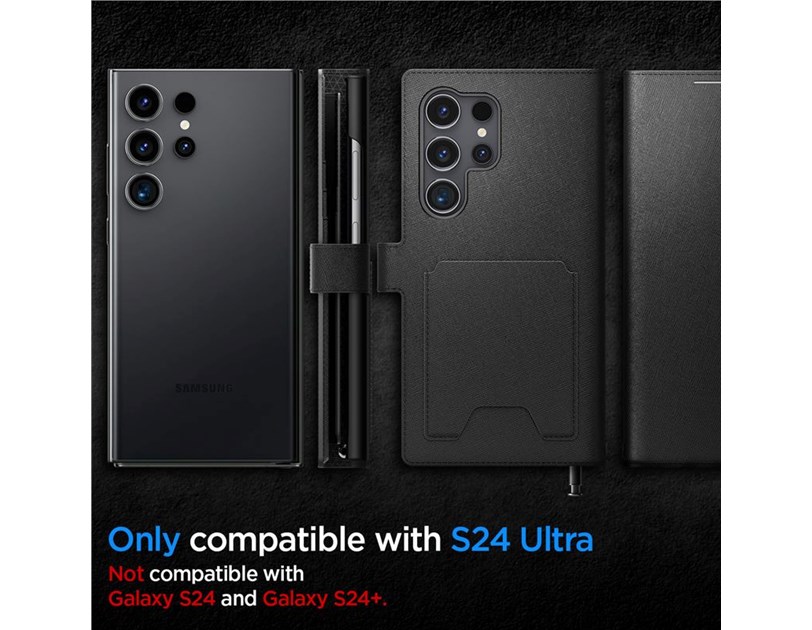 Spigen Wallet S Plus, black zaštitna futrola za telefon - Samsung Galaxy S24 Ultra (ACS07308)