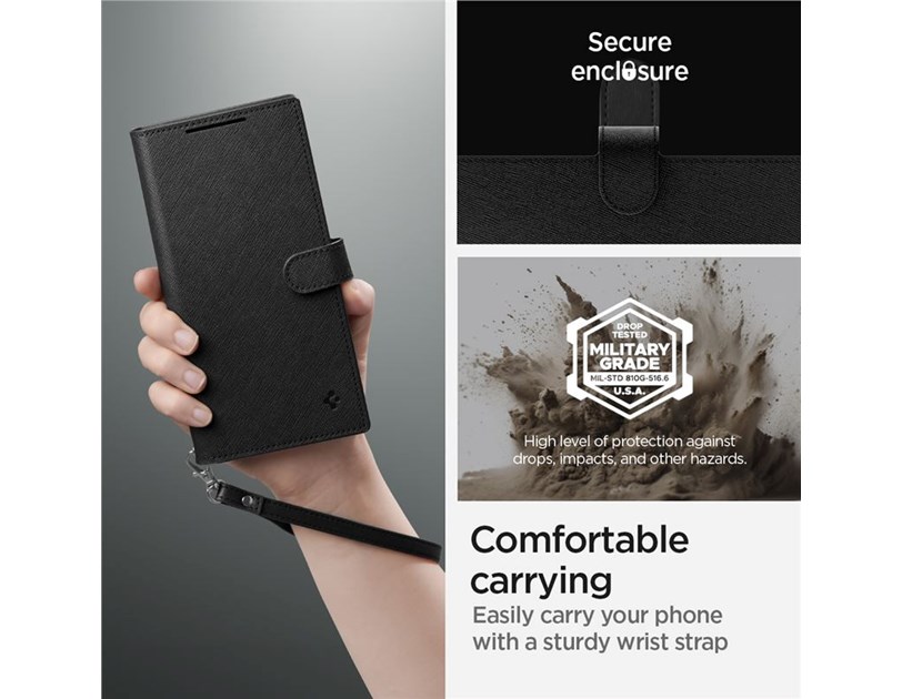 Spigen Wallet S Plus, black zaštitna futrola za telefon - Samsung Galaxy S24 Ultra (ACS07308)