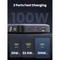 UGREEN prijenosni punjač (Powerbank) 20000mAh, 100W brzo punjenje, 2×USB-C+1×USB-A, PD 3.0+QC 3.0, srebrni