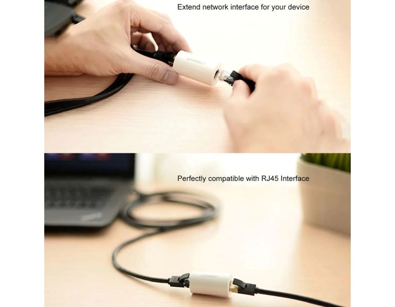 UGREEN zaštitni adapter protiv udara groma, RJ45, crni