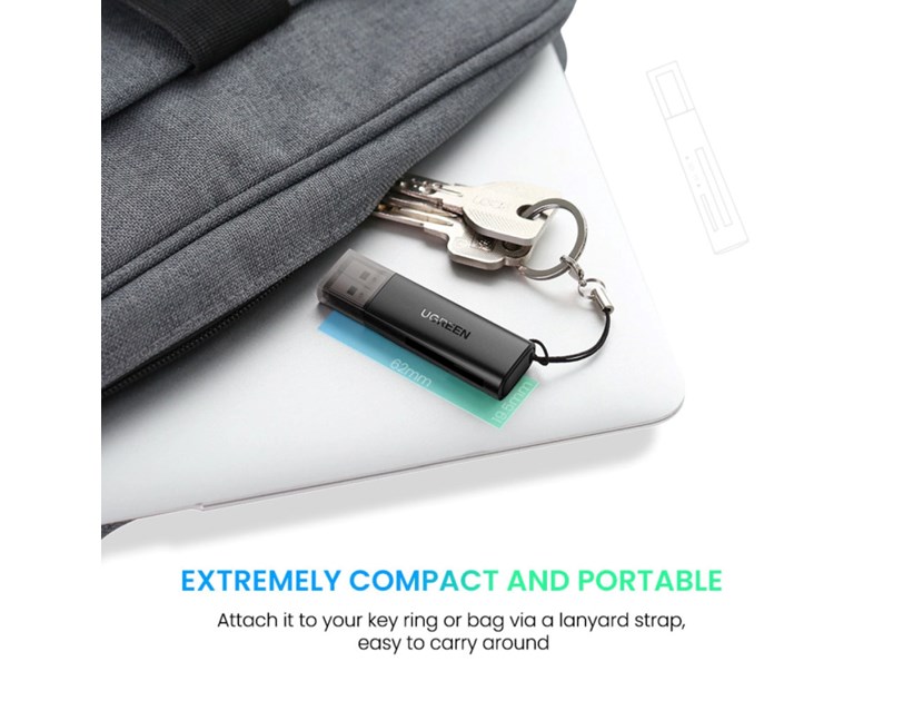 UGREEN čitač memorijskih kartica USB 3.0, TF/SD, crni