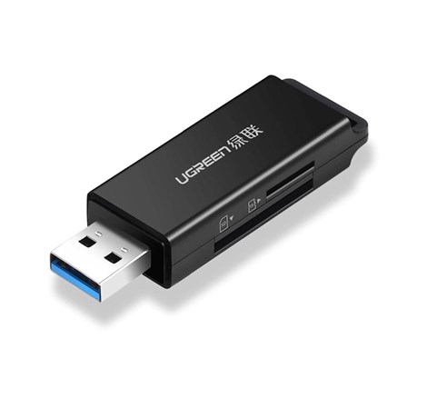 UGREEN čitač memorijskih kartica , USB 3.0, TF/microSD/SD kartice, crni