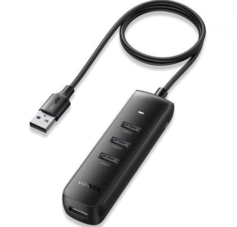 UGREEN 4-portni USB-A HUB 4xUSB-A 3.0, 1m, crni