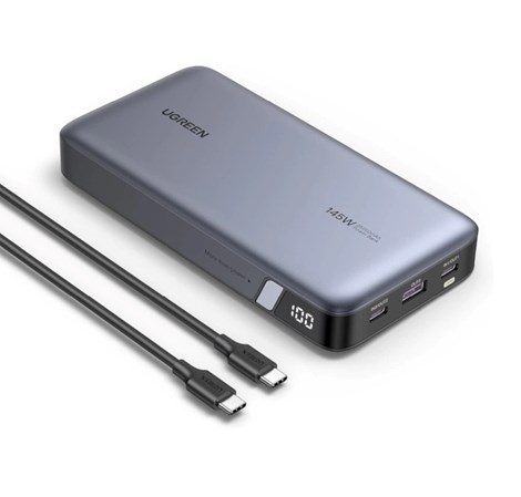 UGREEN prijenosni punjač (Powerbank) 25000mAh, 145W brzo punjenje, 2×USB-C+1×USB-A, PD 3.0+QC 3.0, sivi