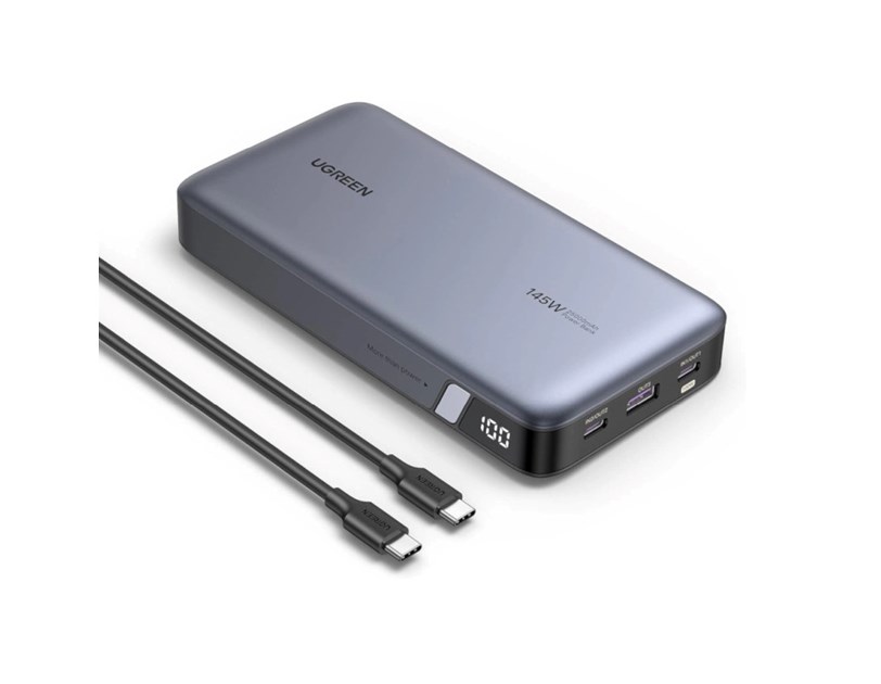 UGREEN prijenosni punjač (Powerbank) 25000mAh, 145W brzo punjenje, 2×USB-C+1×USB-A, PD 3.0+QC 3.0, sivi