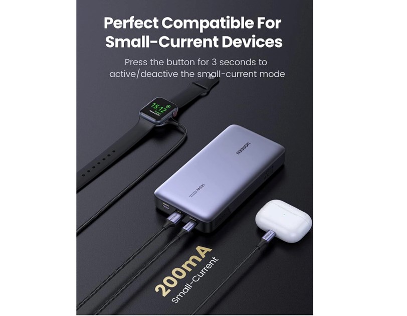 UGREEN prijenosni punjač (Powerbank) 25000mAh, 145W brzo punjenje, 2×USB-C+1×USB-A, PD 3.0+QC 3.0, sivi