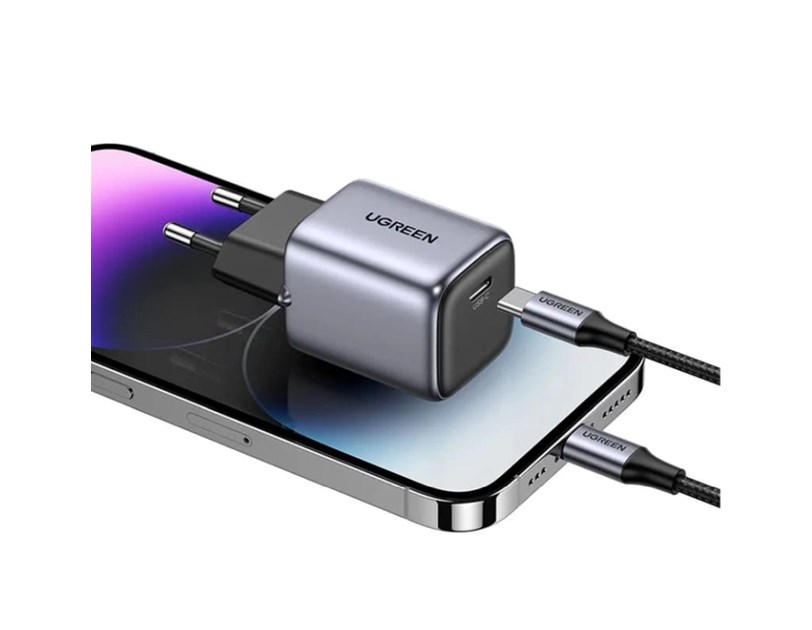 UGREEN Nexode Mini GaN II Tech zidni punjač 20W, USB-C, PD3.0/QC4+, crni