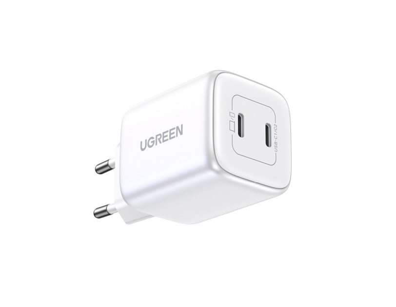 UGREEN Nexode Mini GaN II Tech zidni punjač 45W, 2×USB-C, PD3.0/QC 4.0, bijeli