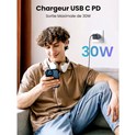 UGREEN Nexode Mini GaN II Tech zidni punjač 30W, USB-C, PD3.0/QC4.0+, sivi