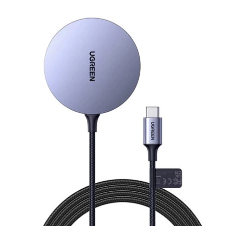 UGREEN bežični magnetski punjač, 15W, sivi