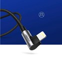 UGREEN Lightning na USB-A (M), kutni 90°, pleteni kabel MFi, 1m