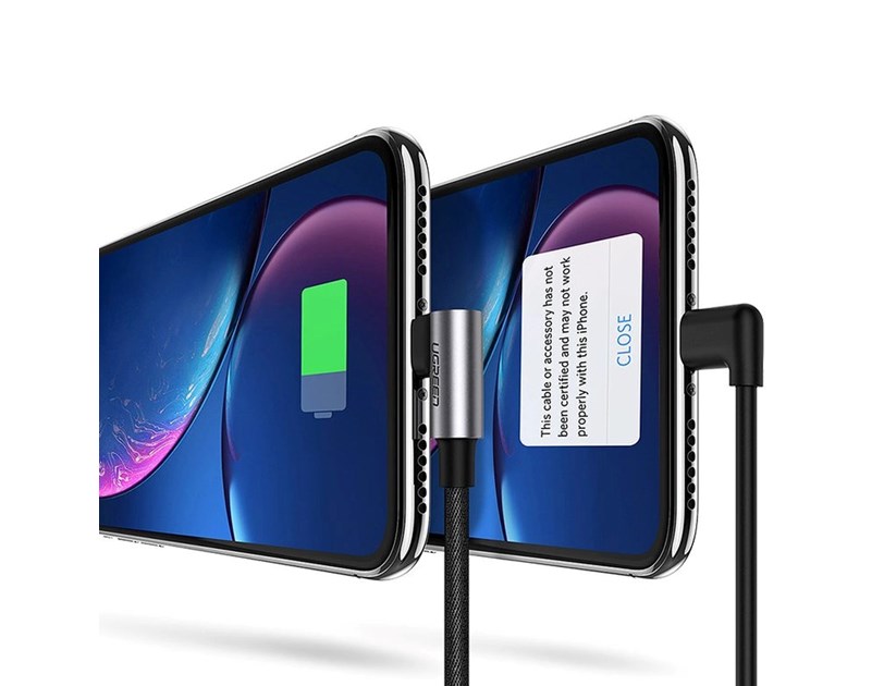 UGREEN Lightning na USB-A (M), kutni 90°, pleteni kabel MFi, 1m