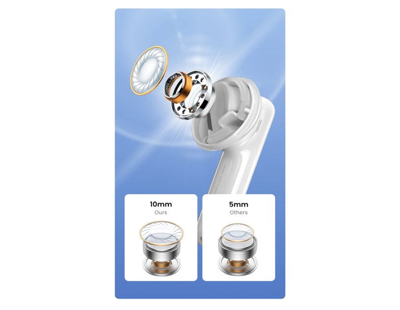 UGREEN slušalice HiTune T6 WS200, bežične, bluetooth, bijele