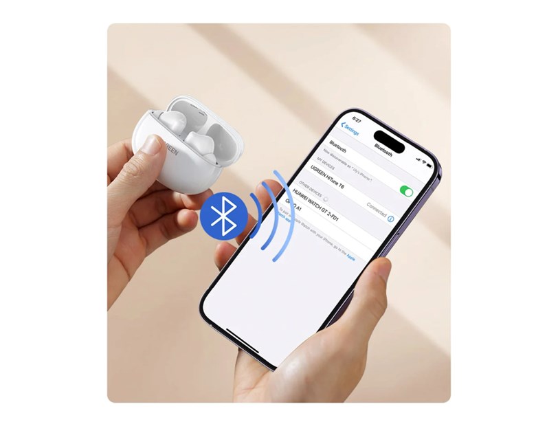 UGREEN slušalice HiTune T6 WS200, bežične, bluetooth, bijele