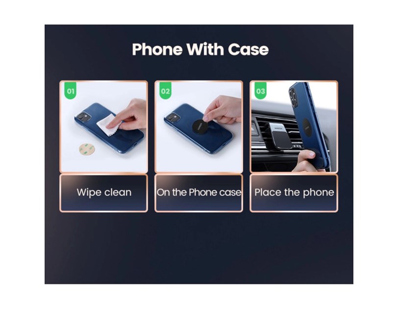 UGREEN magnetni držač za smartphone, za auto, crni