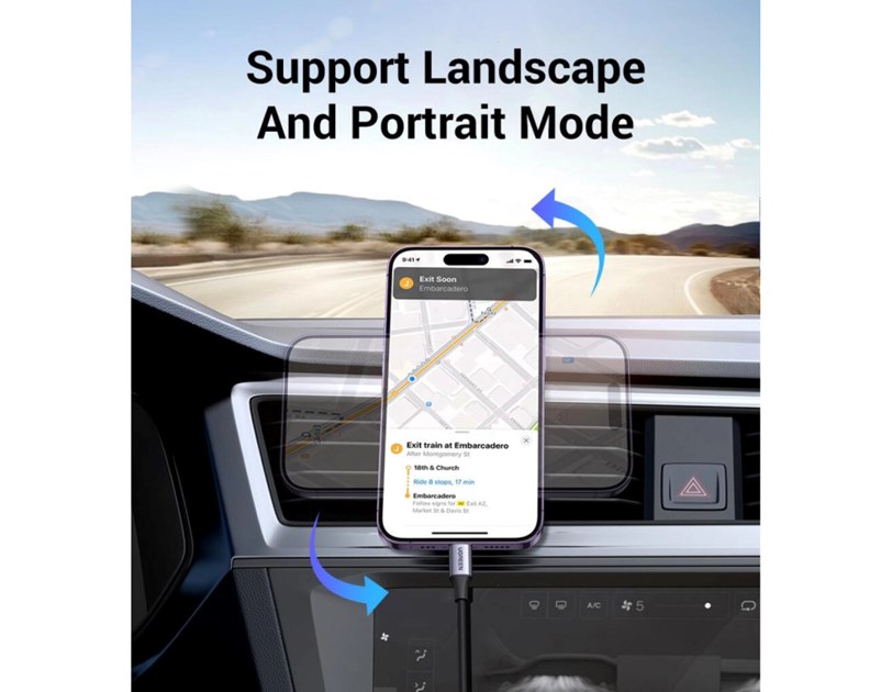 UGREEN držač za smartphone, za ventilacijski otvor, magnetni, za auto, crni