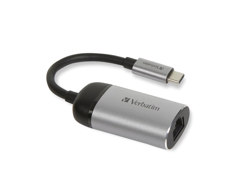 Verbatim USB-C na RJ45 gigabitni ethernet mrežni adapter, aluminijsko kućište