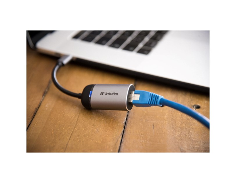 Verbatim USB-C na RJ45 gigabitni ethernet mrežni adapter, aluminijsko kućište