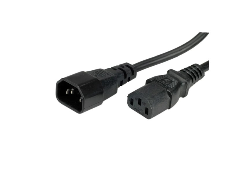 Roline VALUE naponski kabel PC-Monitor, IEC320 C14-C13 10A, M/F, 1.0m, crni