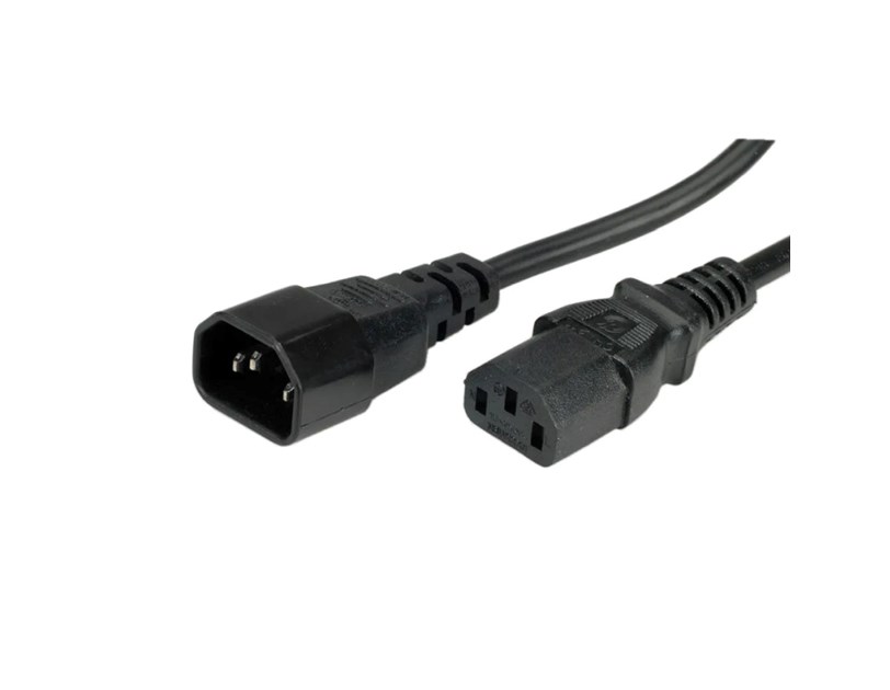 Roline VALUE naponski kabel PC-Monitor, IEC320 C14-C13 10A, M/F, 0.5m, crni