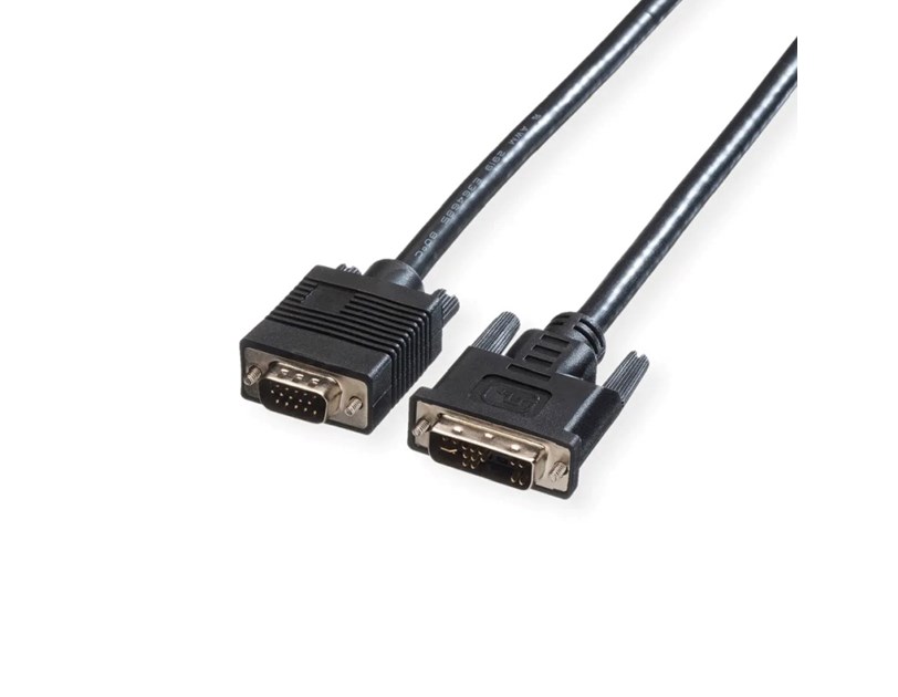 Roline DVI kabel, DVI-A (12+5) - HD15, M/M, 2.0m, crni