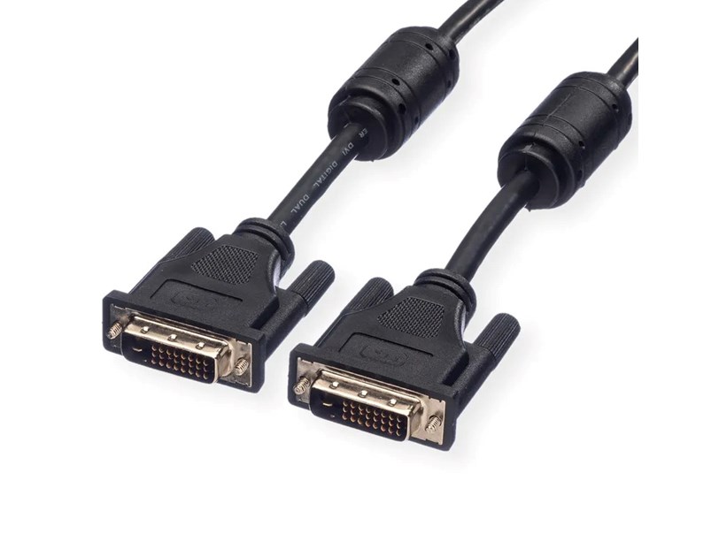 Roline DVI kabel, DVI-D (24+1) Dual Link, M/M, 15m, crni