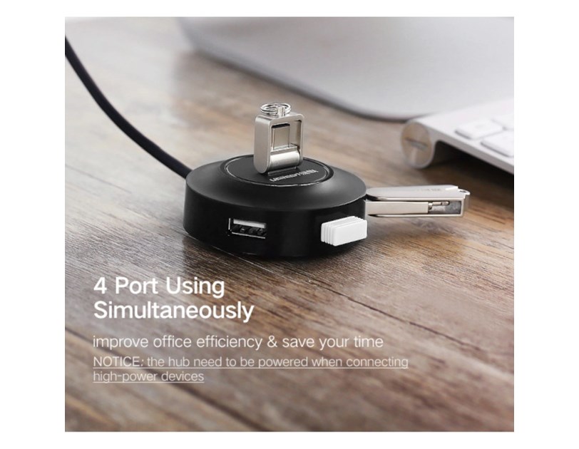 UGREEN 4-portni USB-A HUB 4xUSB-A 2.0, 1m, bijeli