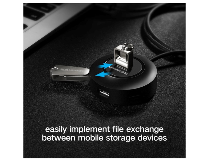 UGREEN 4-portni USB-A HUB 4xUSB-A 2.0, 1m, crni