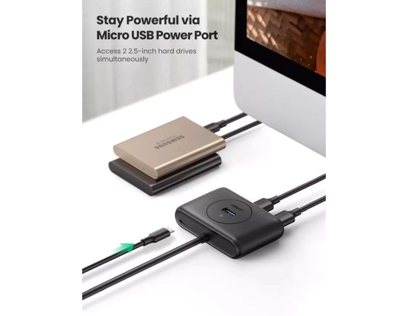 UGREEN 4-portni USB-A HUB 4xUSB-A 3.0, 1m, crni