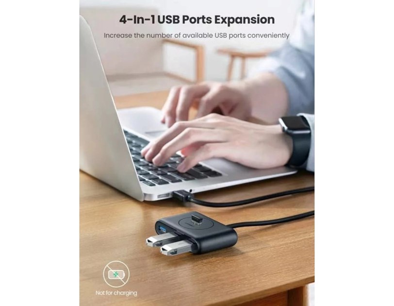 UGREEN 4-portni USB-A HUB 4xUSB-A 3.0, 1m, crni