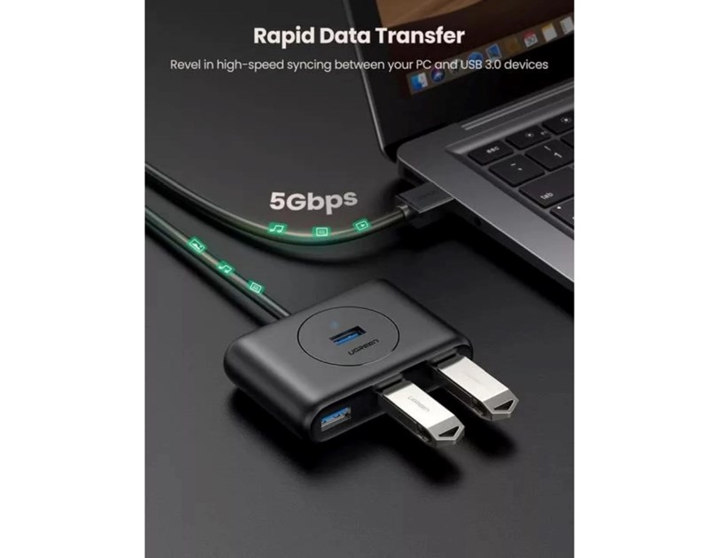 UGREEN 4-portni USB-A HUB 4xUSB-A 3.0, 1m, crni