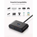 UGREEN 4-portni USB-A HUB 4xUSB-A 3.0, 1m, crni