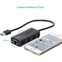 UGREEN 4-portni USB-A HUB 1xEthernet, 3xUSB-A 2.0, 100Mbps, crni