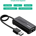 UGREEN 4-portni USB-A HUB 1xEthernet, 3xUSB-A 2.0, 100Mbps, crni