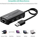 UGREEN 4-portni USB-A HUB 1xEthernet, 3xUSB-A 2.0, 100Mbps, crni