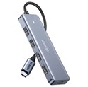 UGREEN 4-portni USB-C HUB 4xUSB-A 3.0 + USB-C power port, sivi