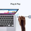 UGREEN 4-portni USB-C HUB 4xUSB-A 3.0 + USB-C power port, sivi