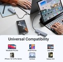 UGREEN 4-portni USB-C HUB 4xUSB-A 3.0 + USB-C power port, sivi