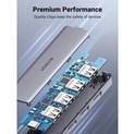 UGREEN 4-portni USB-C HUB 4xUSB-A 3.0 + USB-C power port, sivi